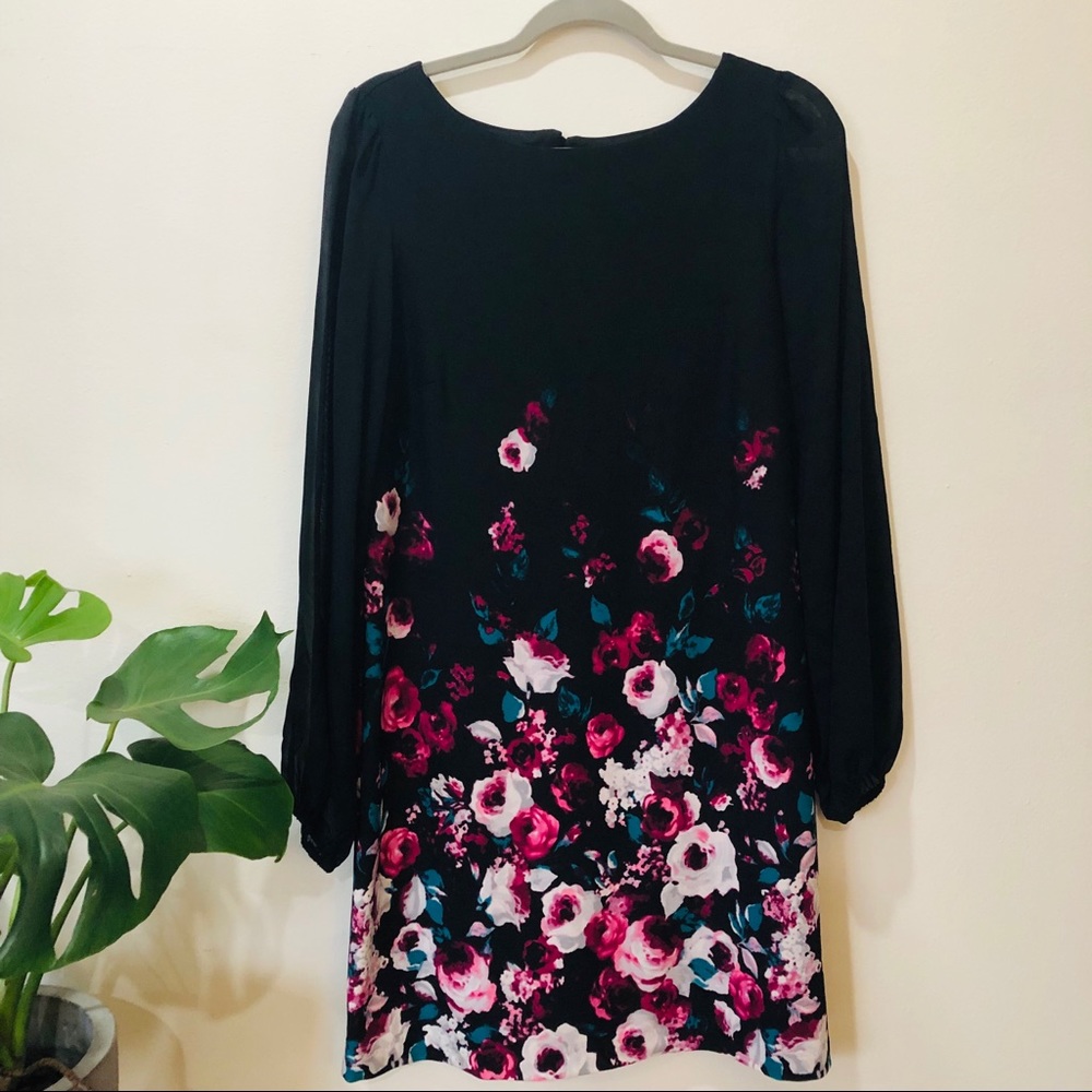 White House Black Market Floral Sheer Dress